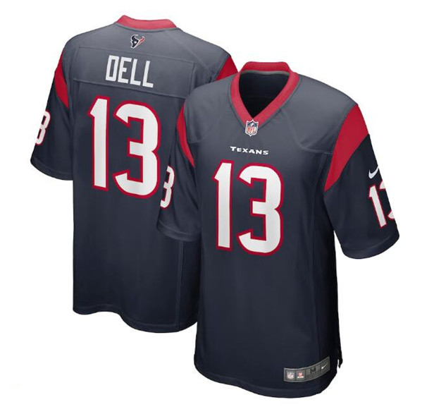 Men's Houston Texans #13 Tank Dell Navy Stitched Game Jersey